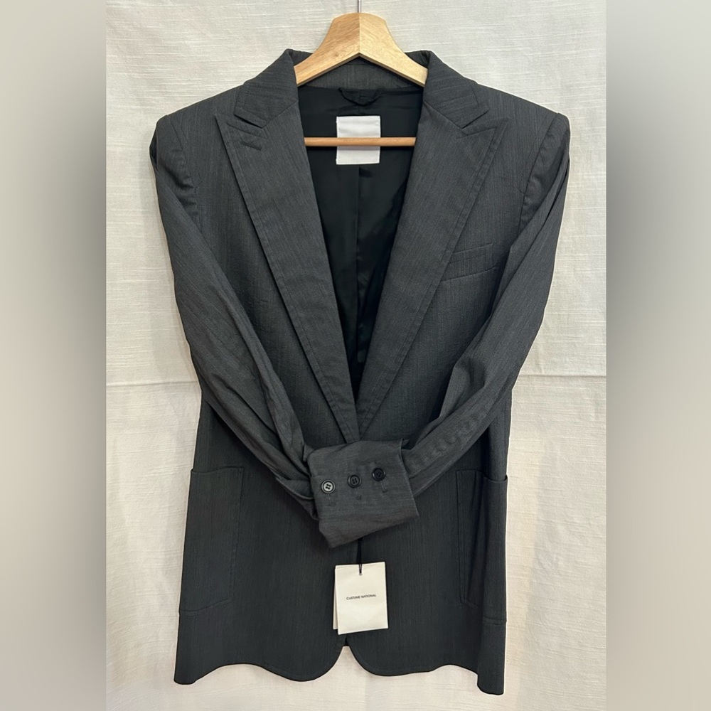 Costume National NWT Women's Sophisticated Charcoal Blazer‎  minimalist neutral